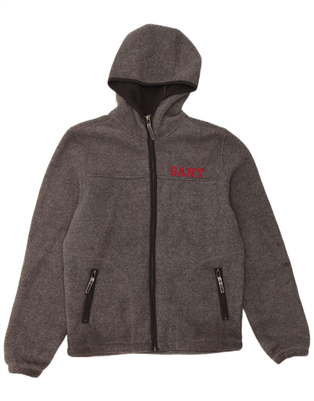 Gant Felpa con cappuccio e zip grafica da uomo in poliestere chiazzato grigio medio