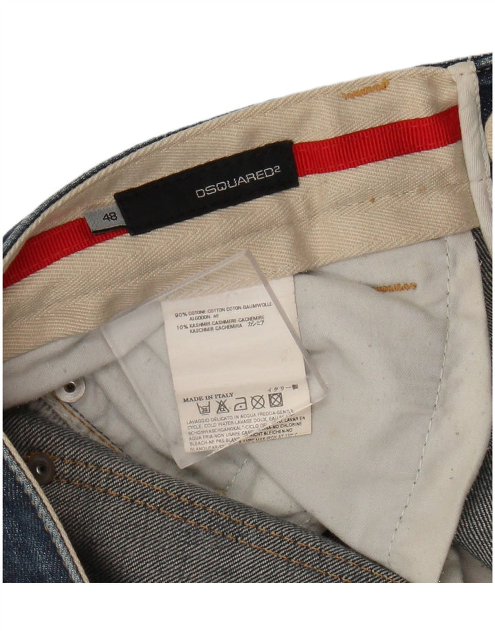 Jeans dritti da uomo Dsquared2 IT 48 medio W34 L29 cotone blu