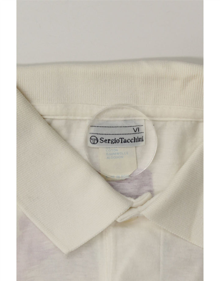 Polo grafica da uomo Sergio Tacchini grande in cotone tie-dye bianco