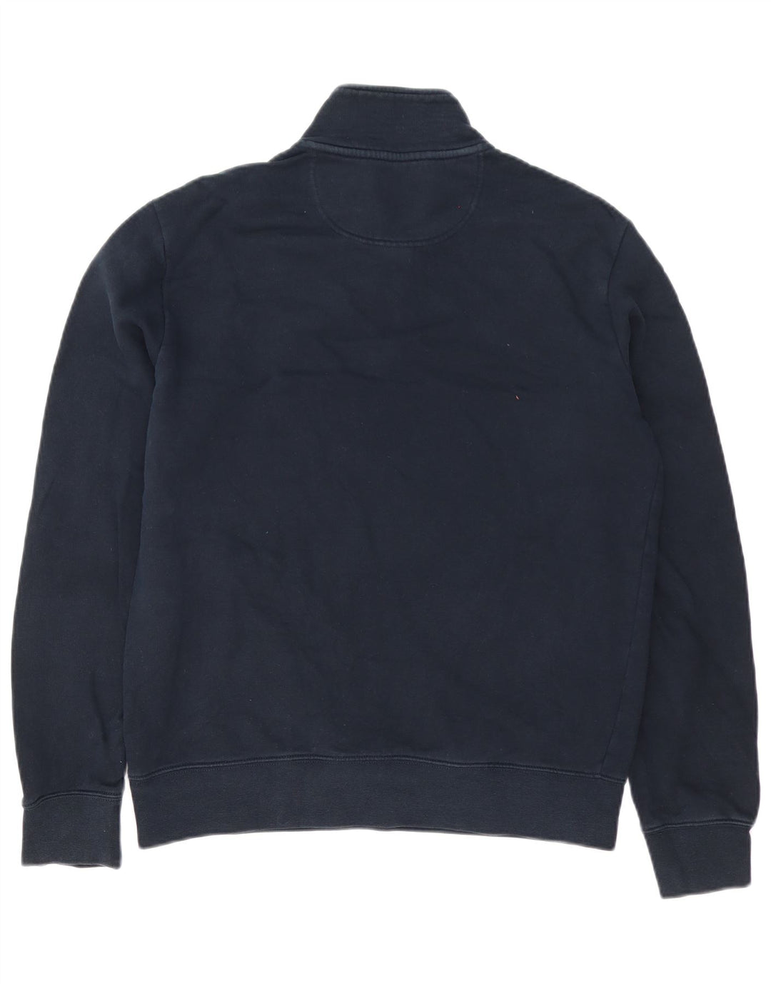 Felpa da uomo Marks & Spencer con zip e collo, media, in cotone blu navy