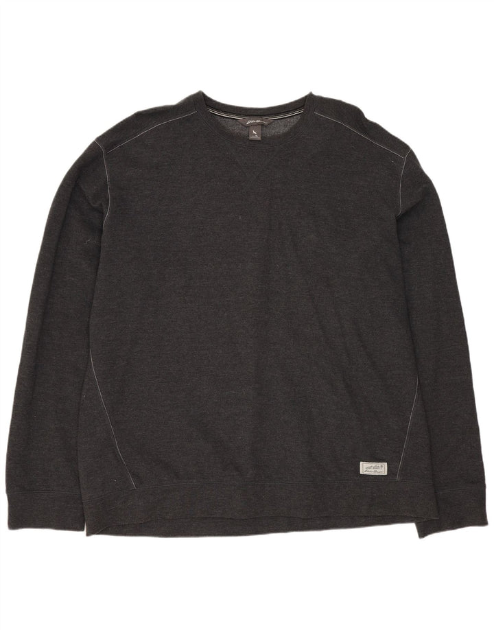 EDDIE BAUER Felpa da uomo Maglione XL Cotone grigio