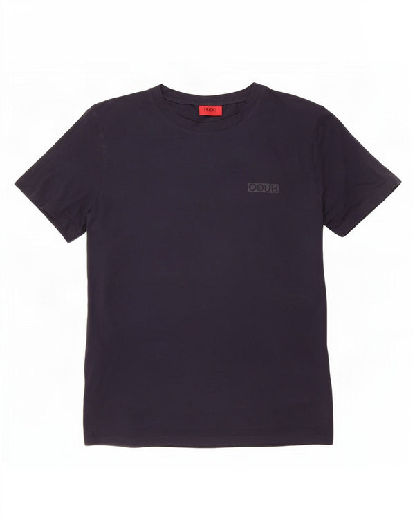 T-shirt da uomo Hugo Boss Top in cotone blu navy medio