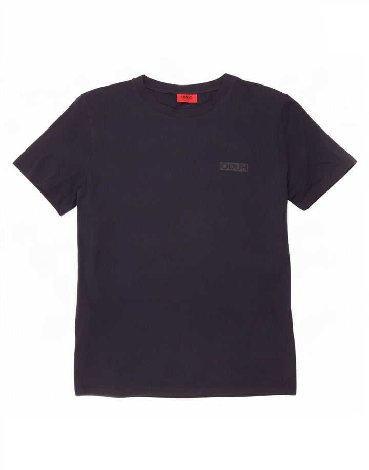 T-shirt da uomo Hugo Boss Top in cotone blu navy medio