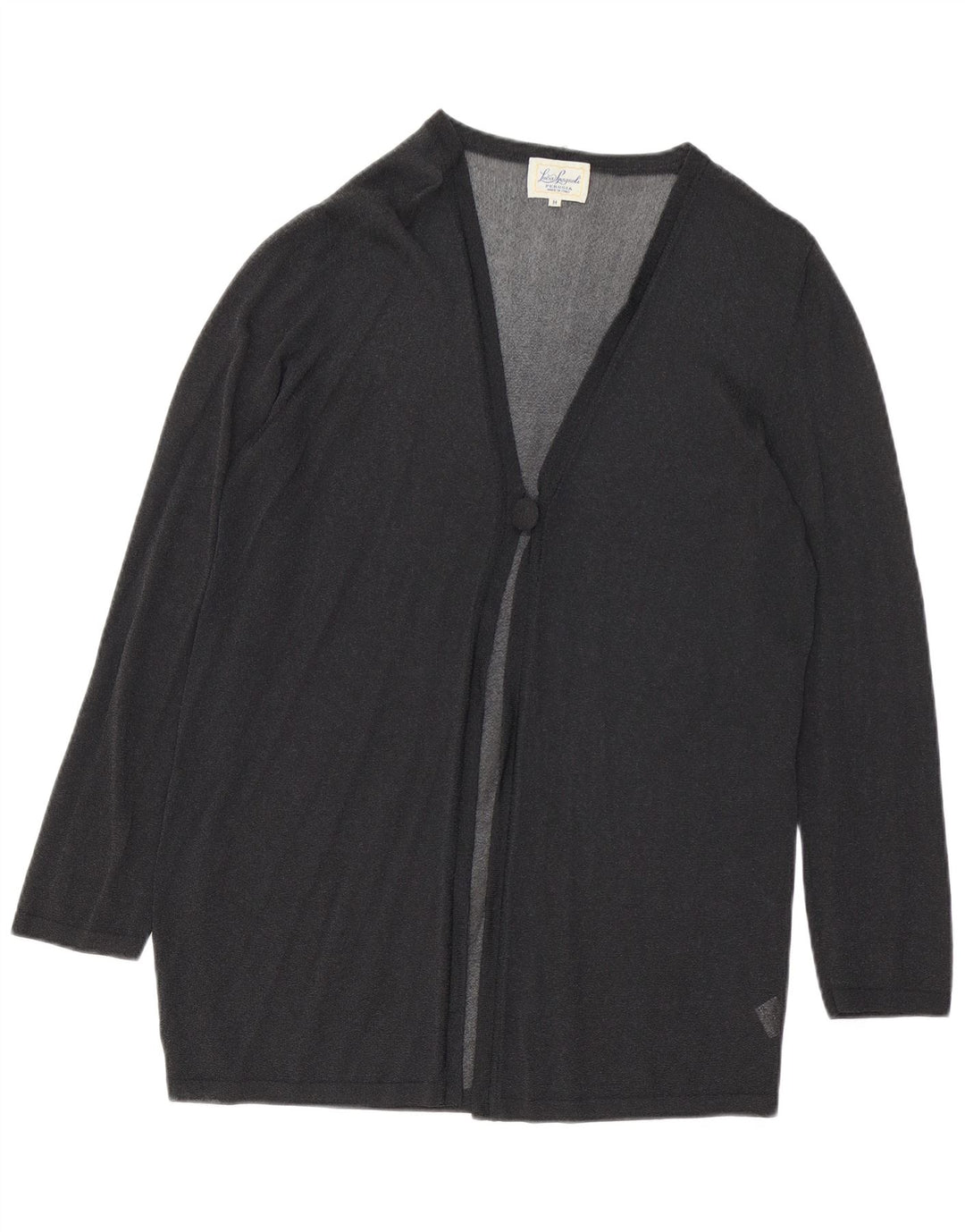 Luisa Spagnoli Top Cardigan Trasparente da Donna UK 14 Viscosa Nera Media