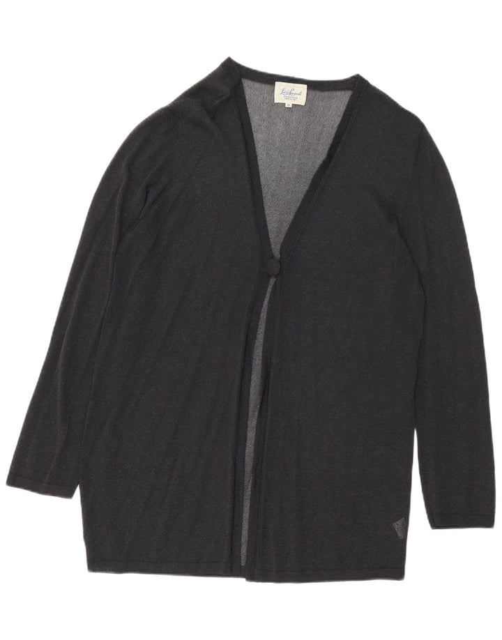 Luisa Spagnoli Top Cardigan Trasparente da Donna UK 14 Viscosa Nera Media