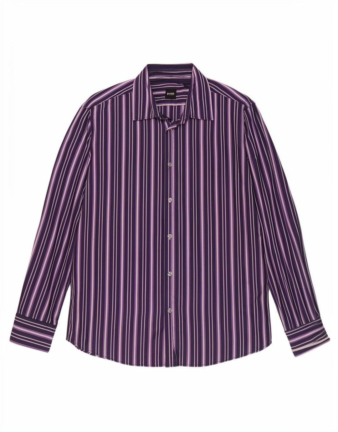 Camicia da uomo Hugo Boss Large in cotone a righe viola