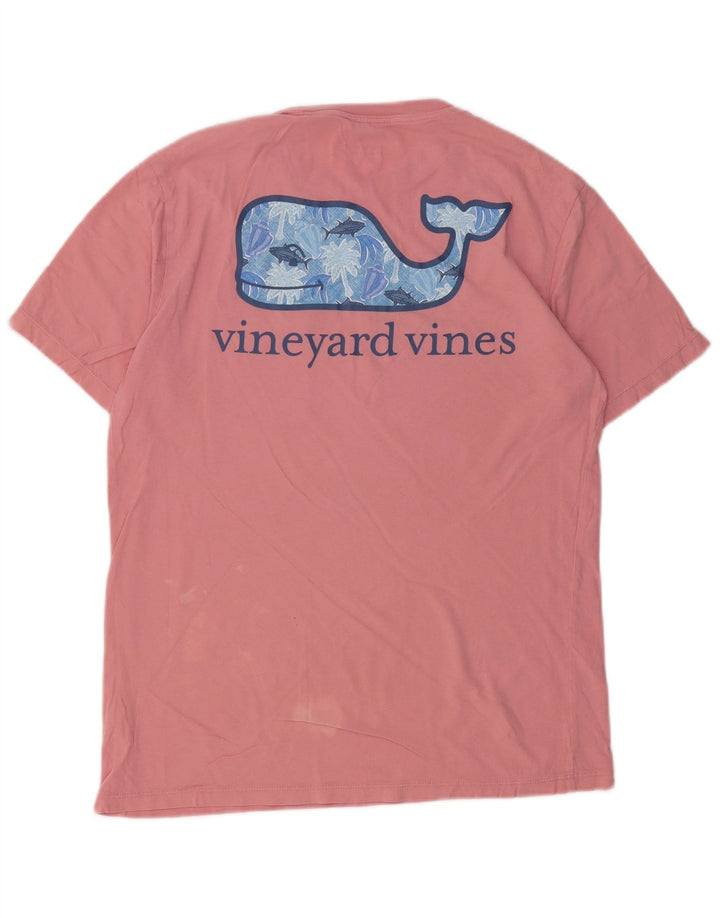 VINEYARD VINES T-shirt grafica da uomo Top piccola in cotone rosa