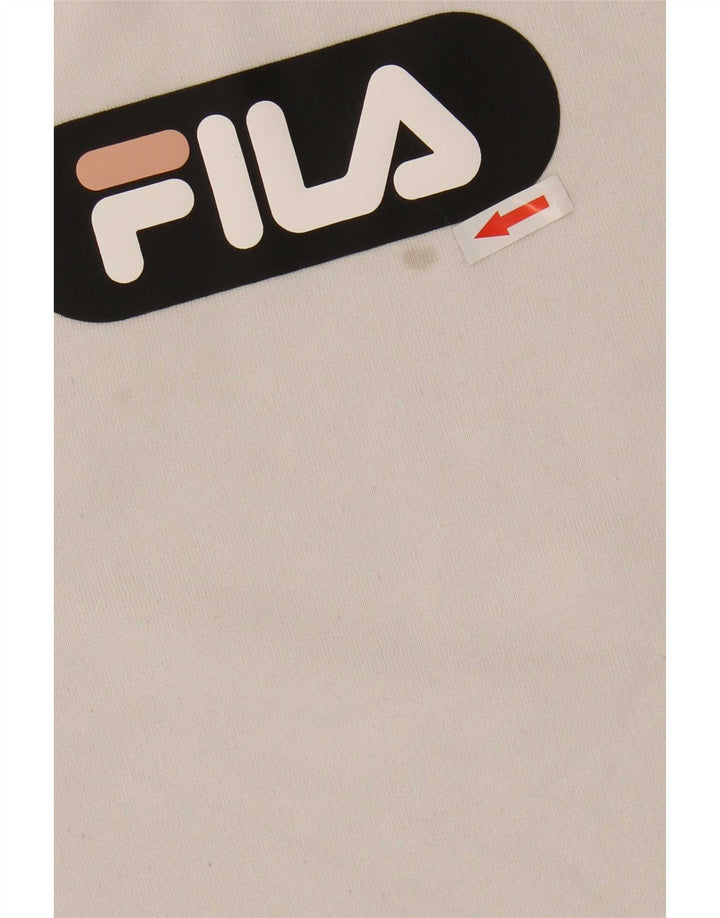 Felpa corta oversize da donna Fila, maglione UK 10 Small White Colourblock