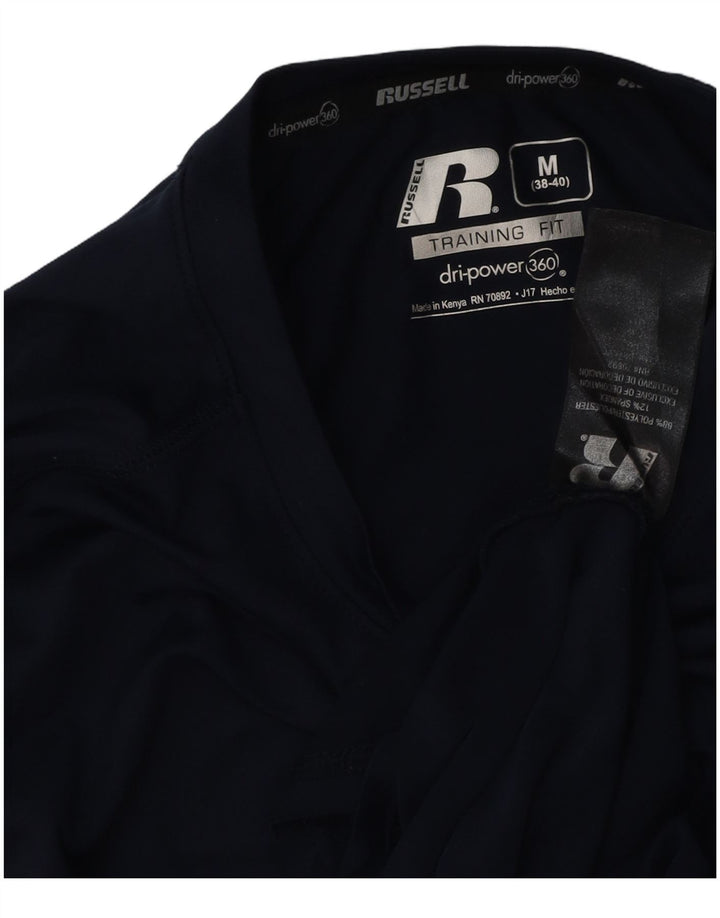 RUSSELL ATHLETIC Top da uomo a maniche lunghe UK 38/40 Poliestere blu navy medio