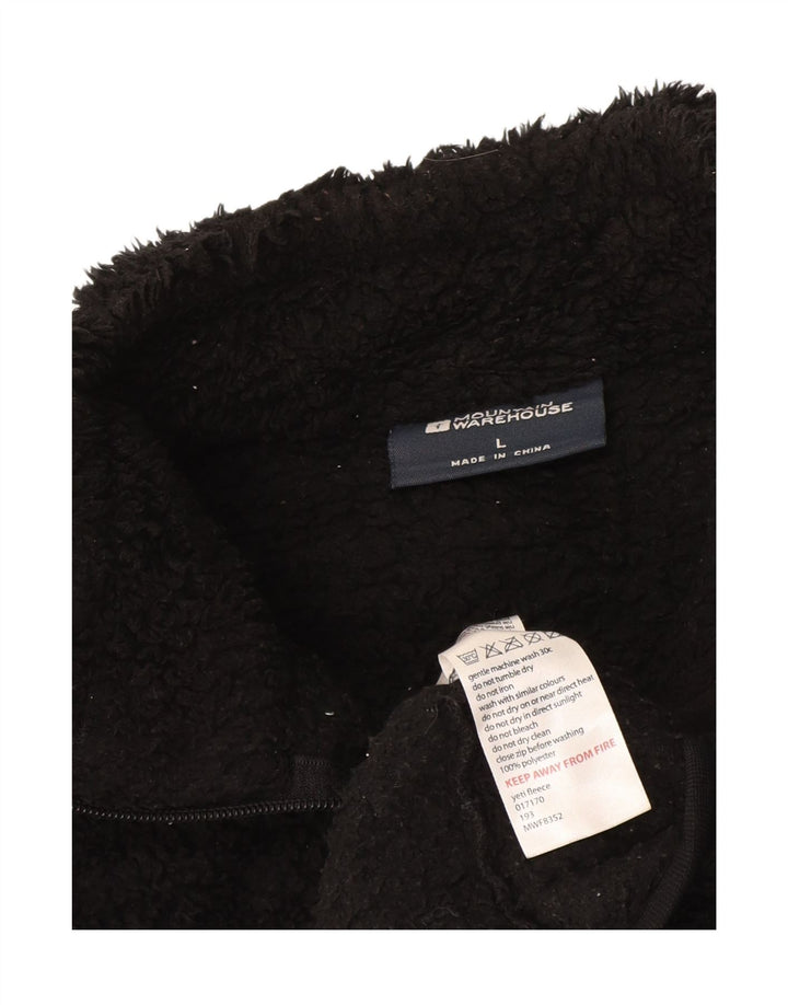 Mountain Warehouse Maglione in pile da uomo con collo e zip grande in poliestere nero