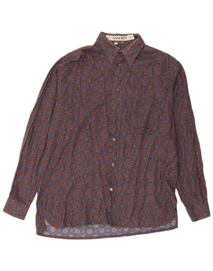 Camicia da uomo NANI BON taglia 40 blu medio Ikat