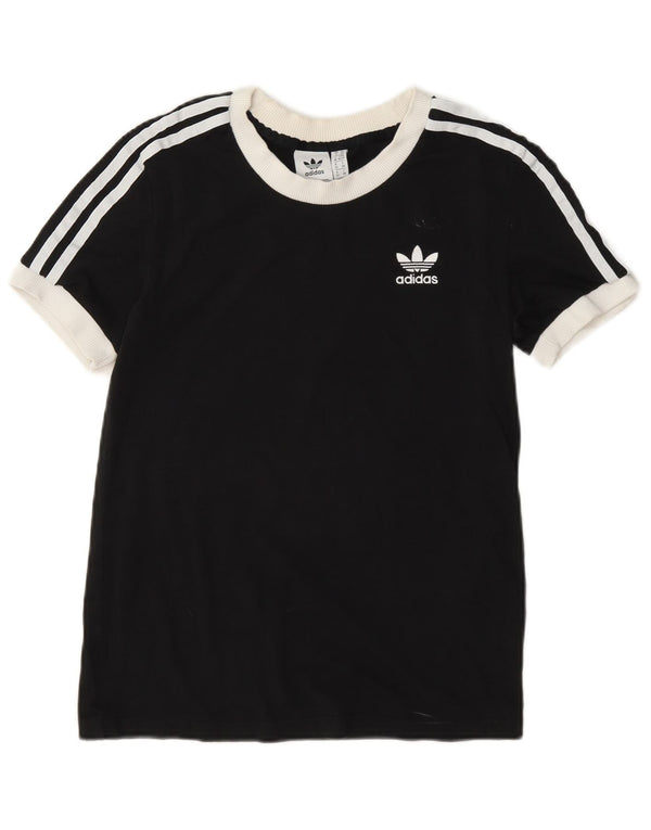 T-shirt oversize da donna Adidas UK 6 XS in cotone color block nero