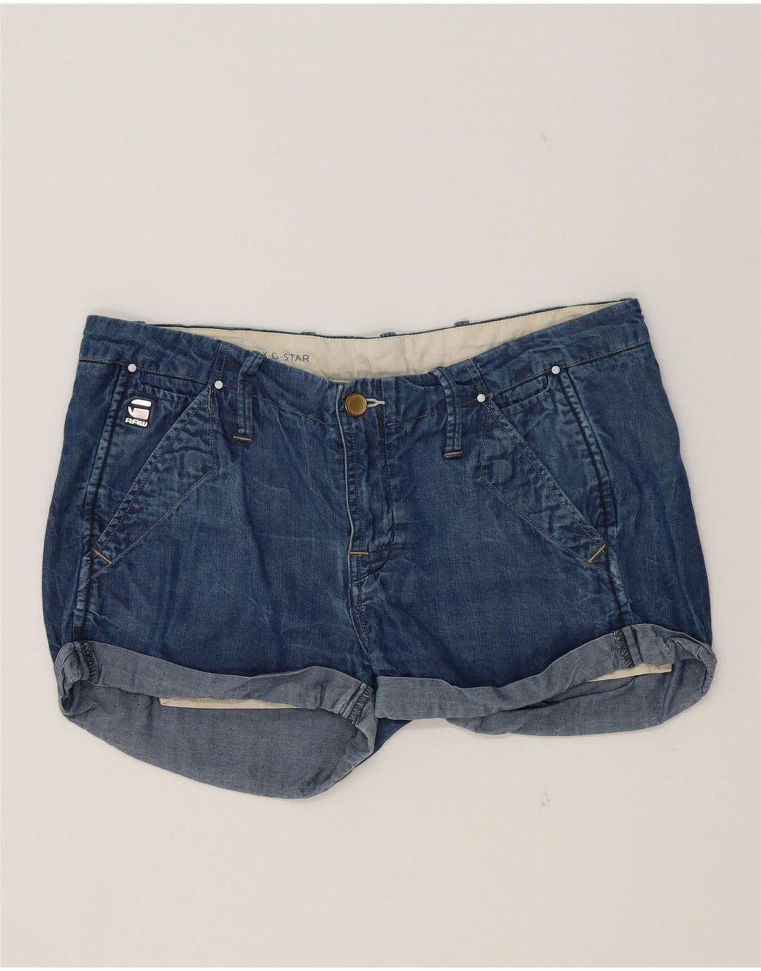 G-STAR Womens Denim Hot Pants W32 Large  Blue Cotton Vintage G-Star and Second-Hand G-Star from Messina Hembry 