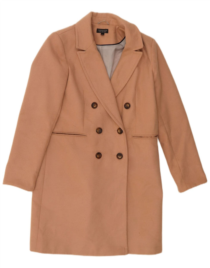 Topshop Cappotto doppiopetto da donna UK 12 Poliestere beige medio