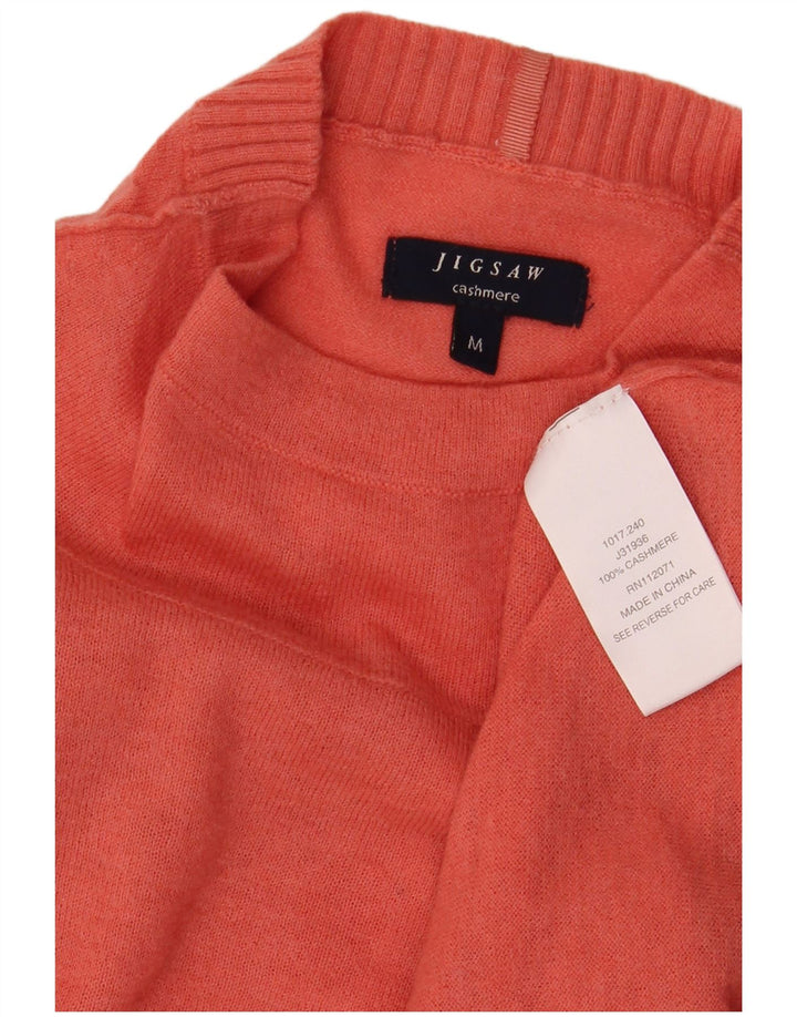 JIGSAW Maglione da donna con collo alto e maglione UK 12 Cashmere rosa medio