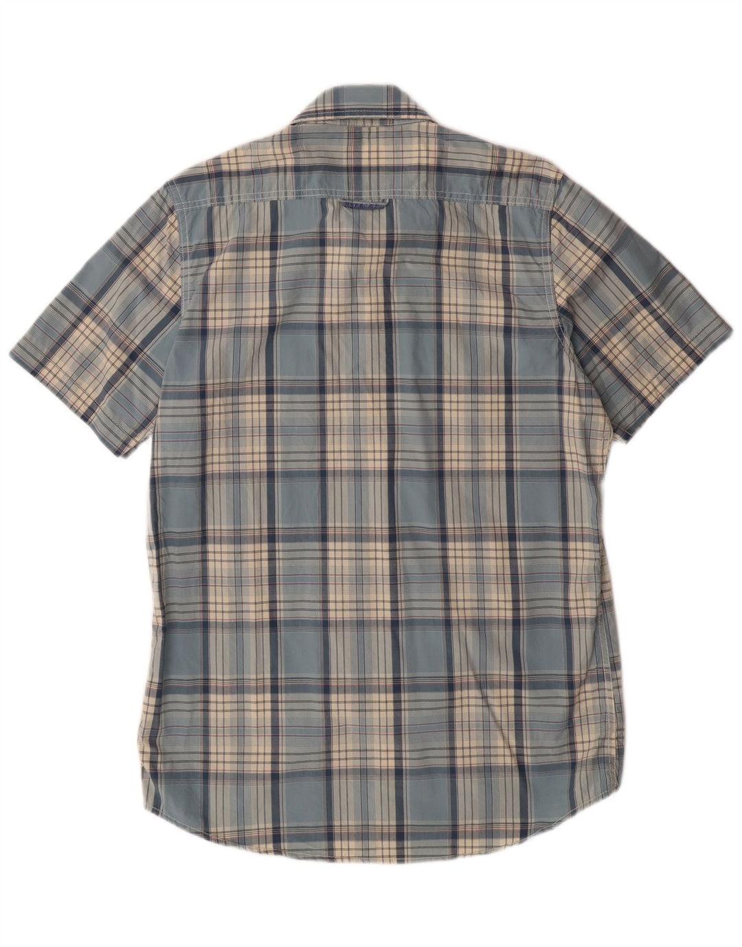 Camicia a maniche corte da uomo SUPERDRY XL in cotone a quadri blu