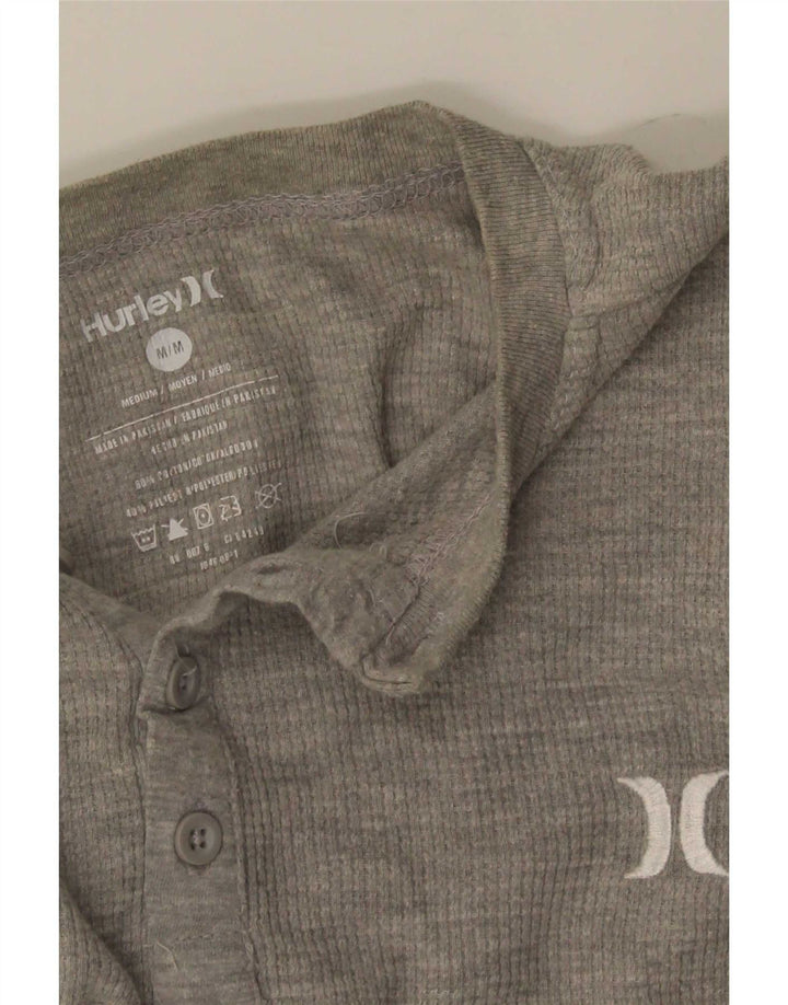 T-shirt Hurley da uomo a maniche lunghe in cotone grigio medio