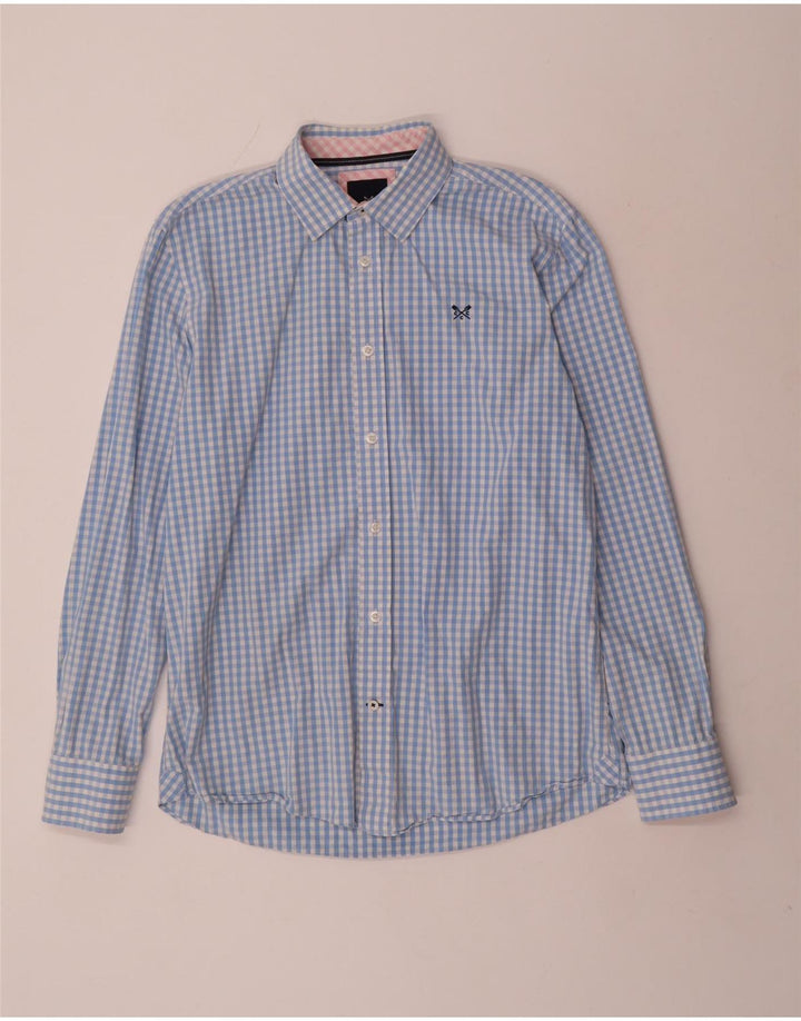 Crew Clothing Camicia da uomo dal taglio classico a quadretti blu medio