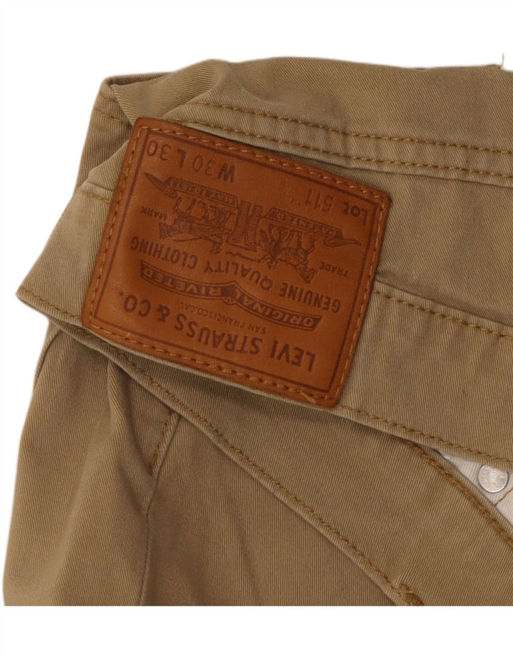 Levi's Uomo 511 Pantaloni Casual Slim W30 L30 Cotone Beige