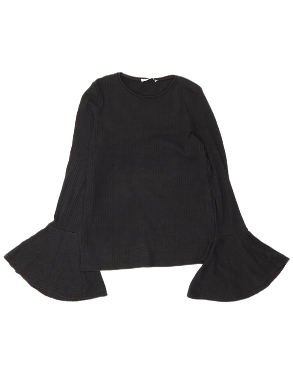 Top Zara Trafaluc da donna a maniche lunghe UK 10 Small Nero