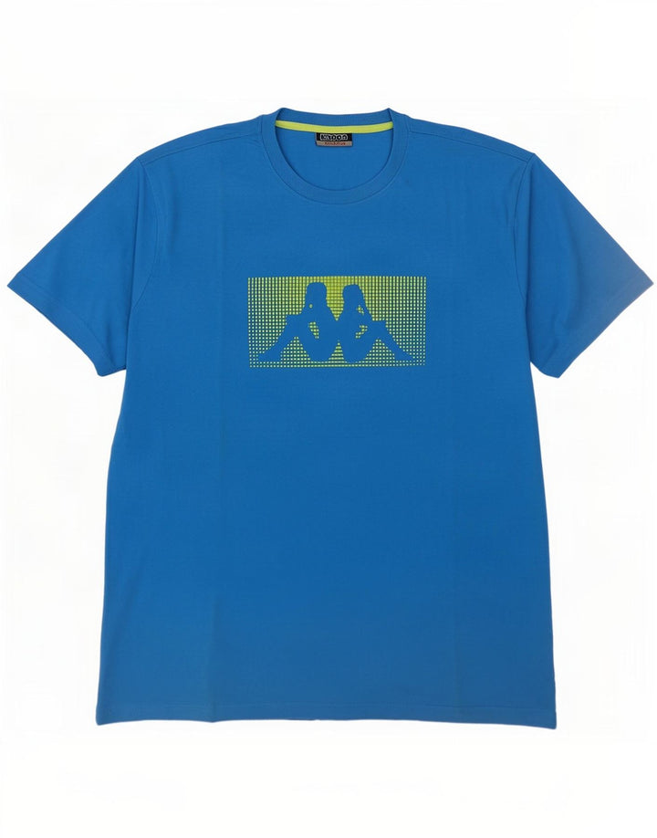 T-shirt grafica da uomo Kappa Top 2XL in cotone blu