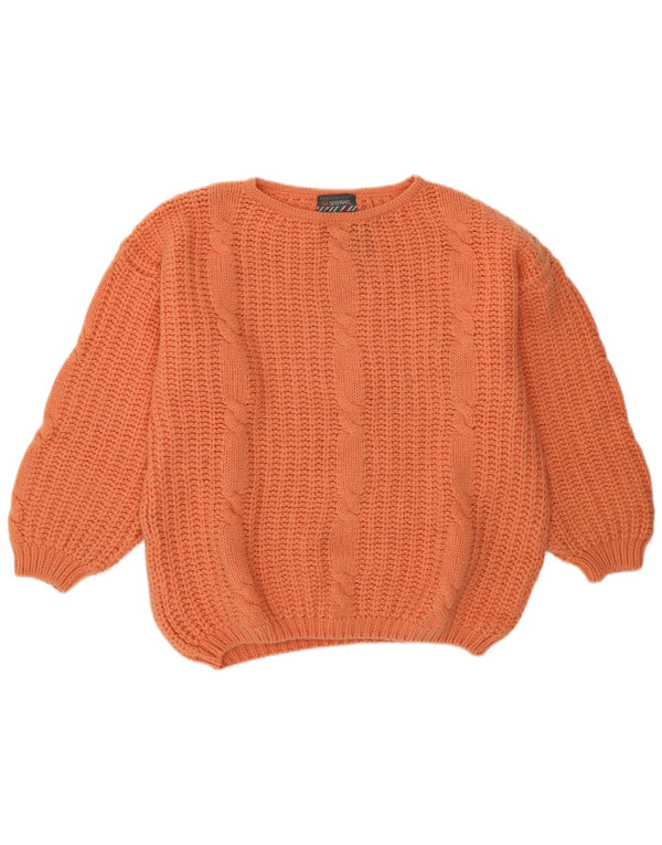 STEFANEL Womens Crew Neck Jumper Sweater UK 20 2XL Pink Wool