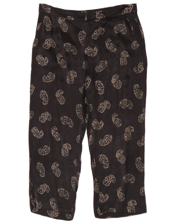 Pantaloni corti da donna Zara grandi W30 L24 neri Paisley