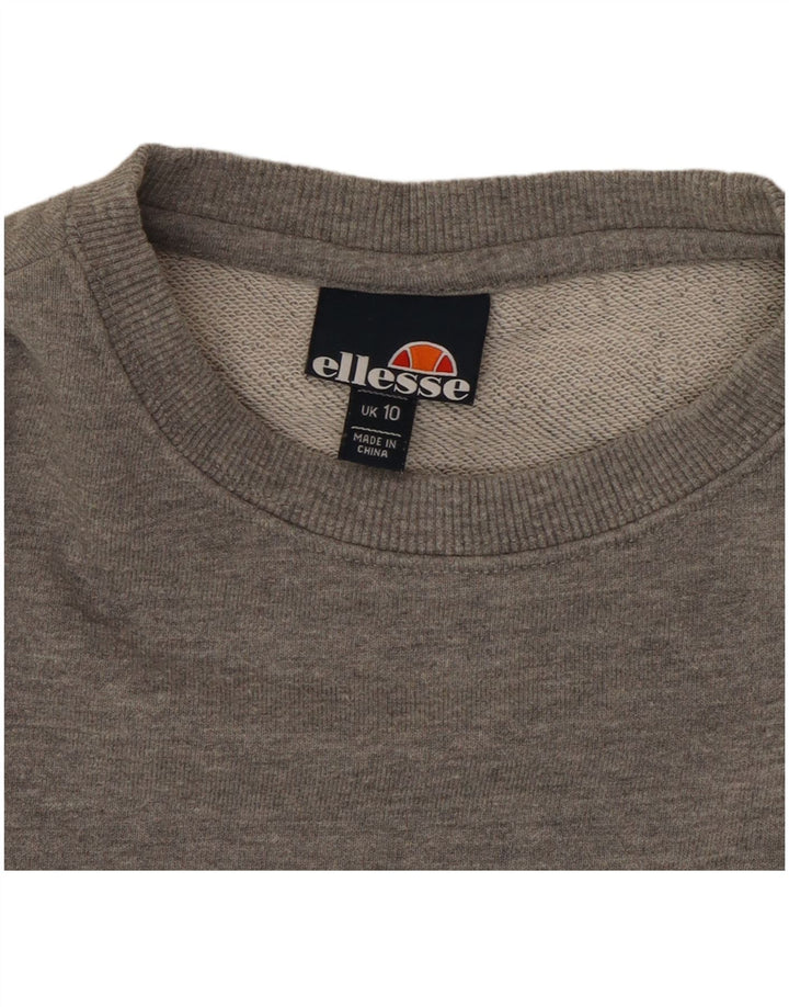 Felpa oversize con grafica da donna Ellesse, maglione UK 10, piccola grigia chiazzata
