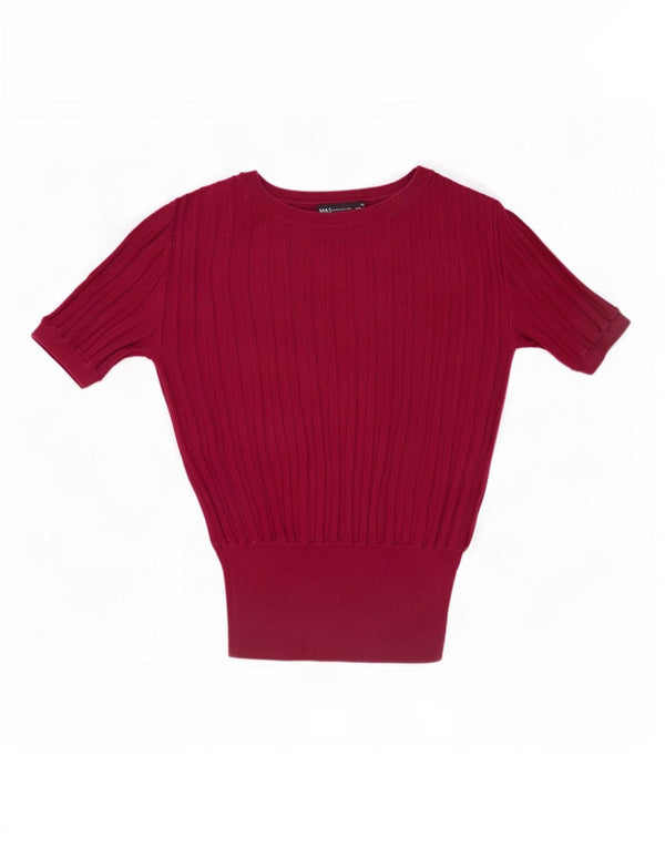 Maglione maglione con scollo a barca da donna Marks & Spencer UK 10 piccolo viola