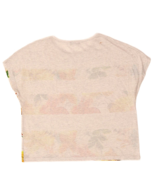 T-shirt grafica da donna ZARA Top UK 10 Small Grey Floral