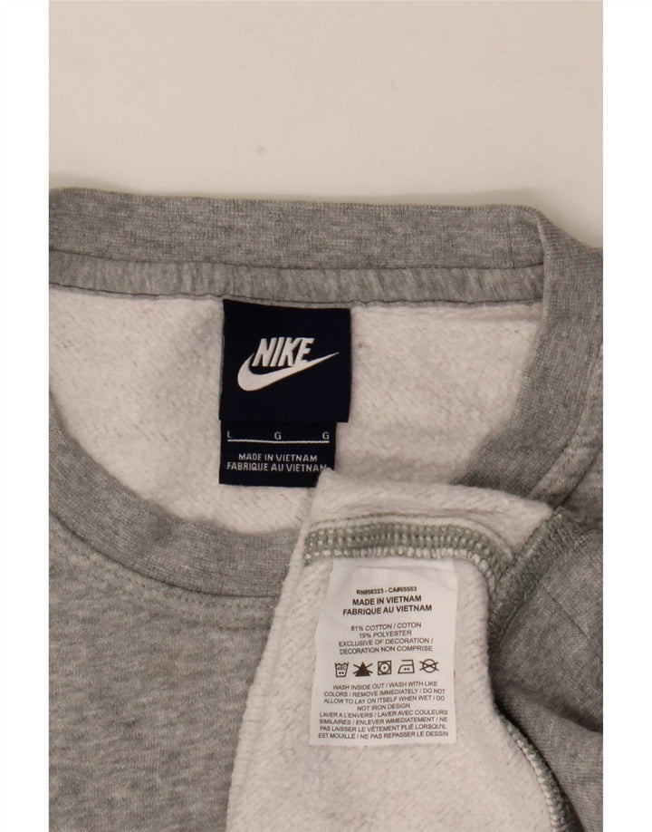 Felpa da uomo Nike Maglione grande in cotone chiazzato grigio