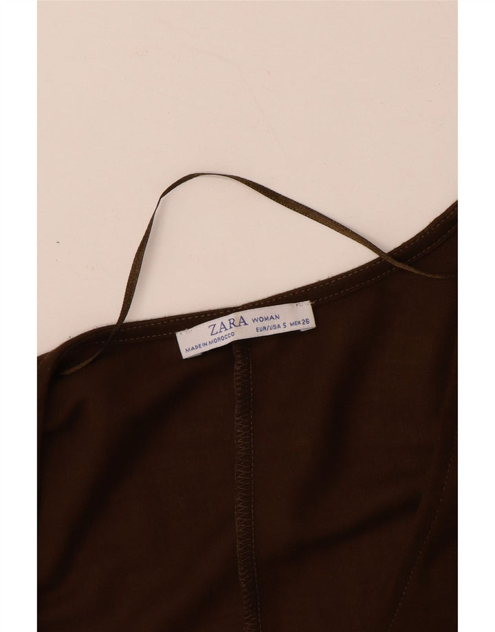 Tuta da Donna a Maniche Lunghe ZARA UK 10 Small Marrone Viscosa