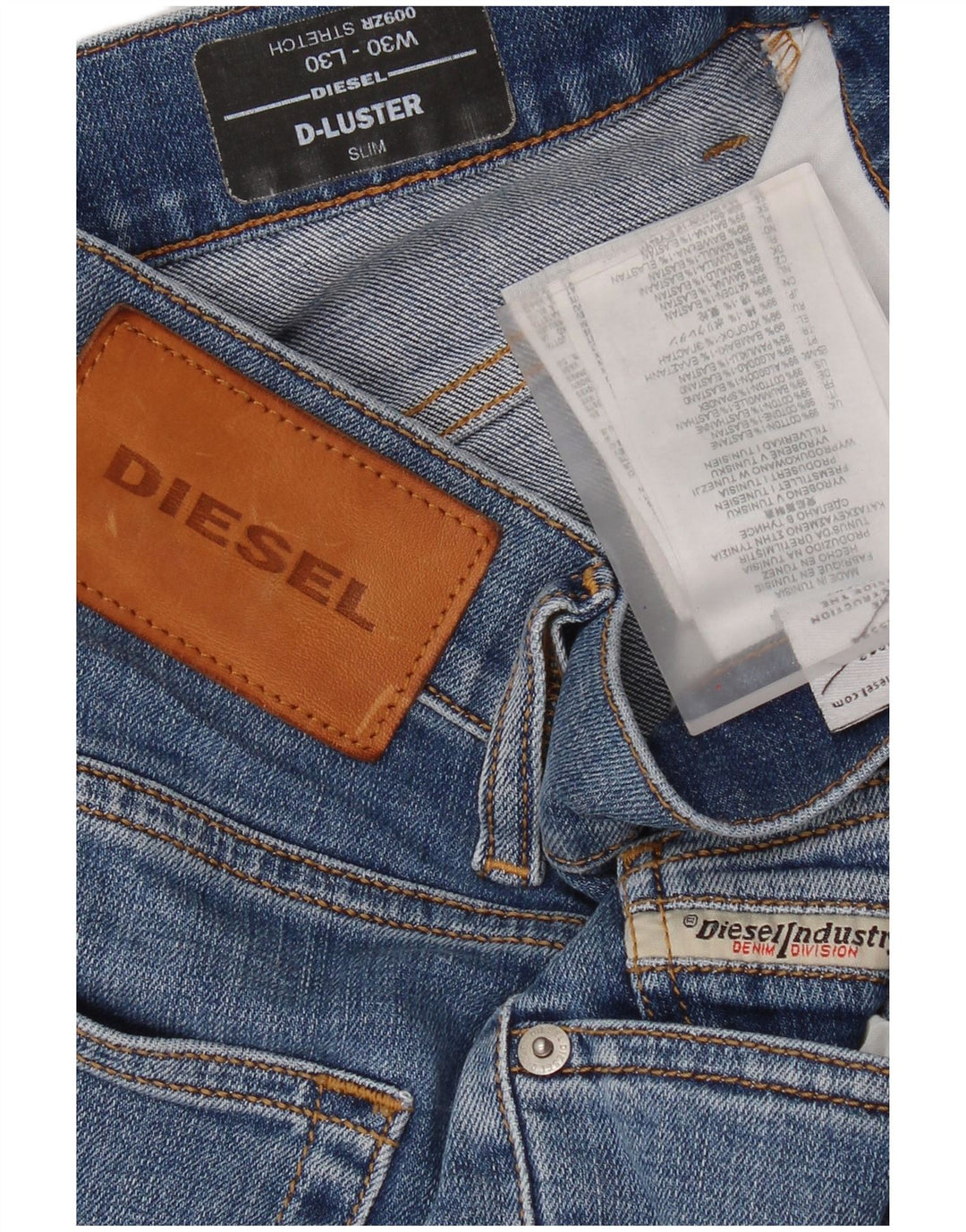 Jeans slim da uomo D-Luster Diesel W30 L30 cotone blu