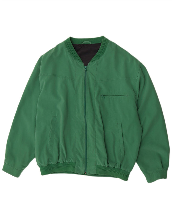 Giubbotto bomber da uomo vintage UK 42 XL poliestere verde