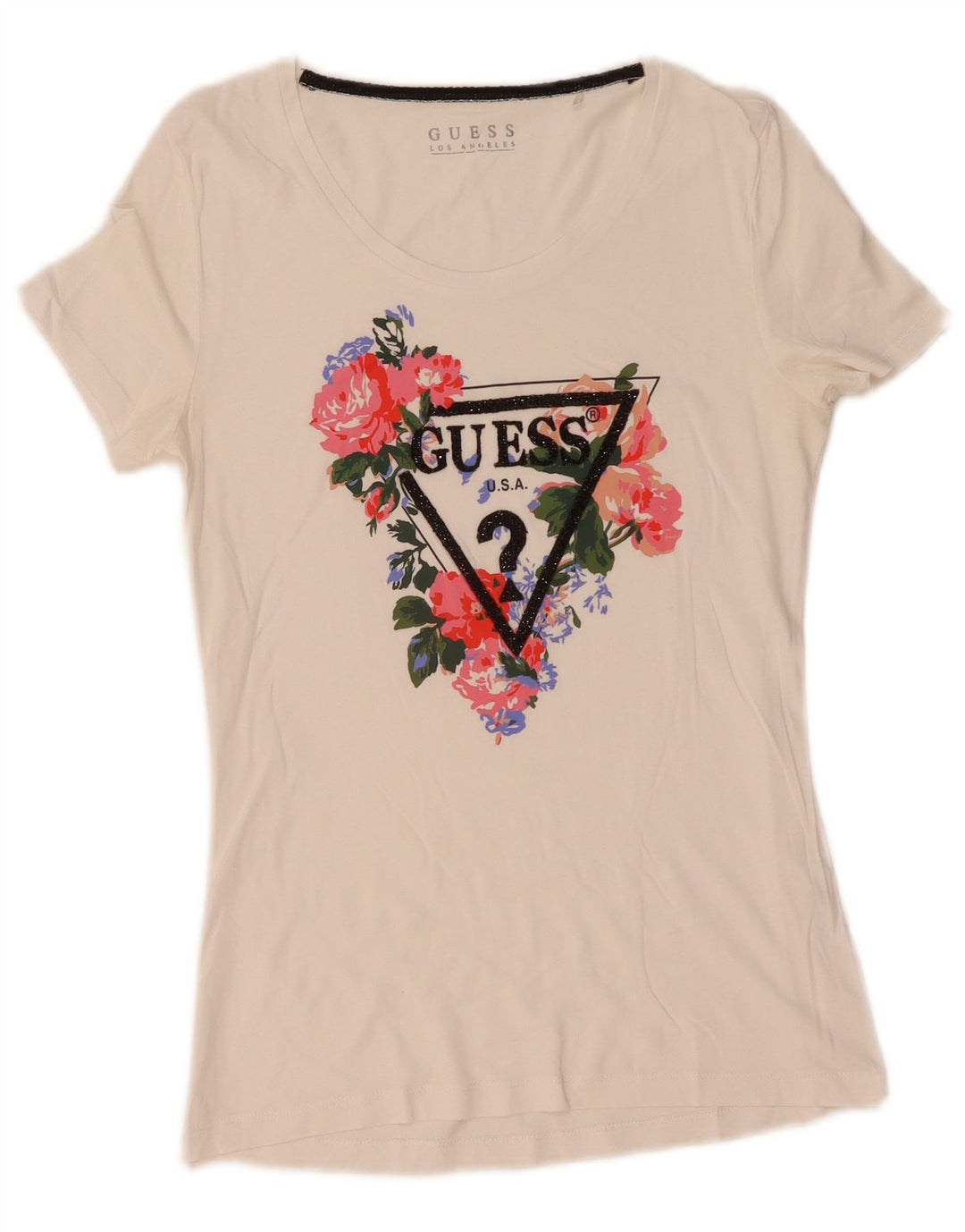 T-shirt grafica da donna Guess Top UK 12 Medium White