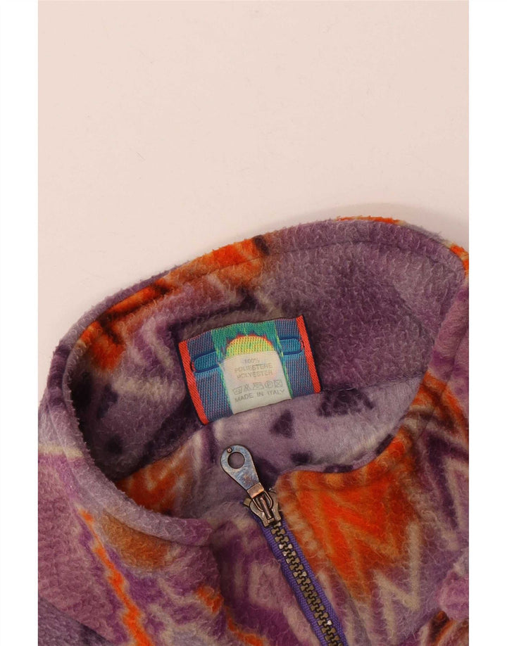 Giacca in pile oversize da donna Santostefano UK 16 Large Viola geometrica