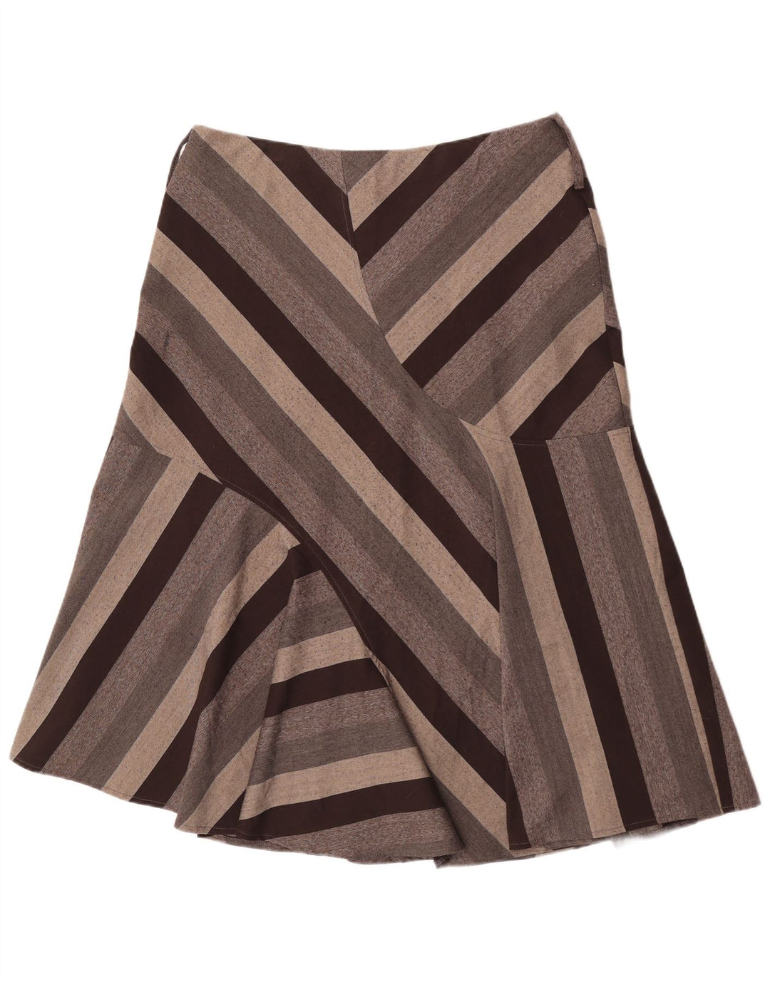 Gonna longuette da donna Marks & Spencer UK 16 Large W34 Poliestere a righe marroni