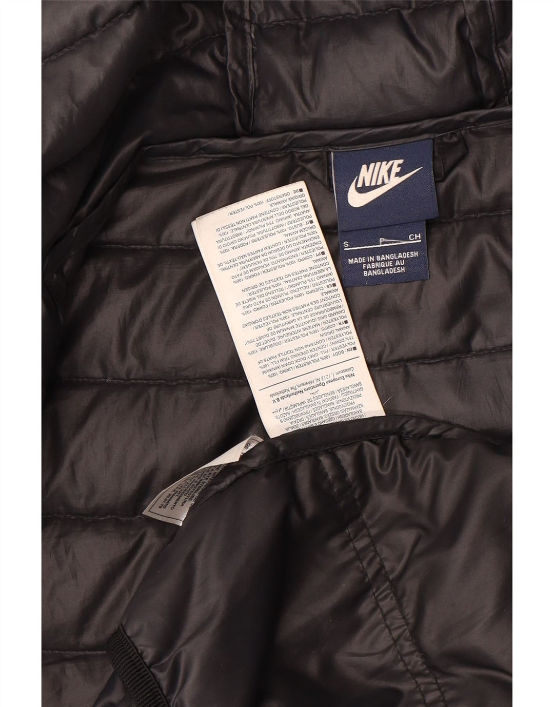 Giacca imbottita con cappuccio Nike da donna UK 10 piccola nera in poliestere