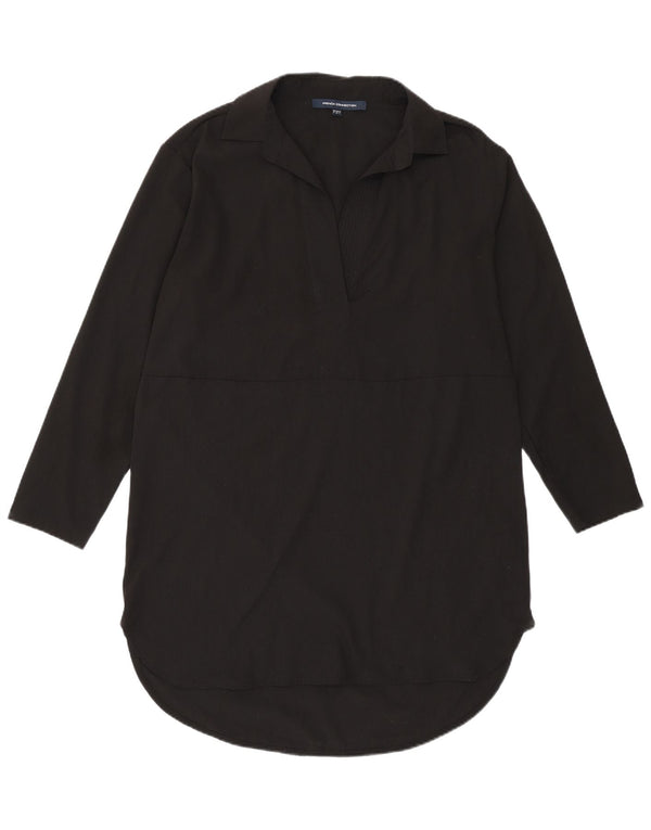 FRENCH CONNECTION Camicia pullover lunga da donna UK 8 piccola nera