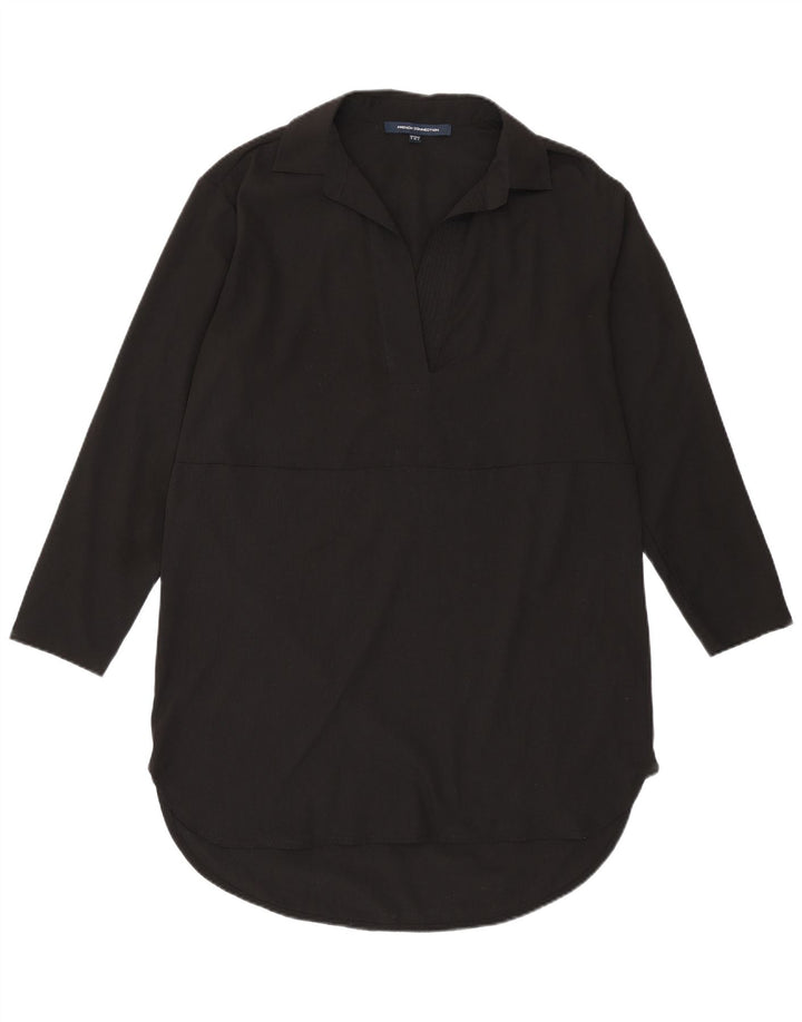 FRENCH CONNECTION Camicia pullover lunga da donna UK 8 piccola nera