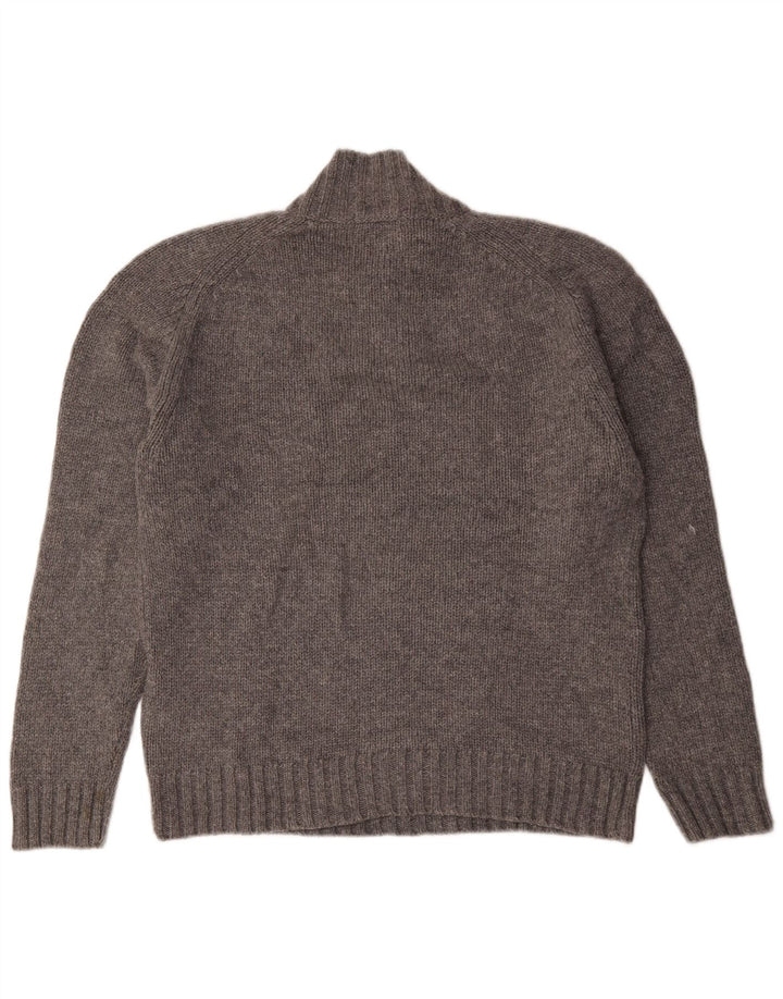 Maglione da uomo Marks & Spencer con bottone autografo e collo grande grigio
