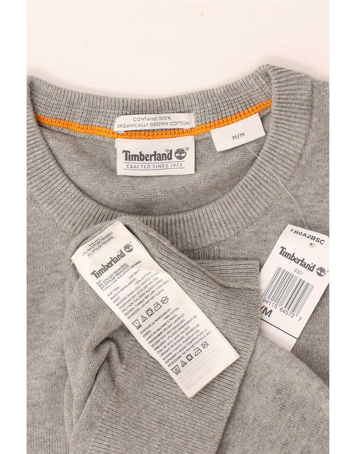 Maglione maglione girocollo da uomo Timberland in cotone chiazzato grigio medio
