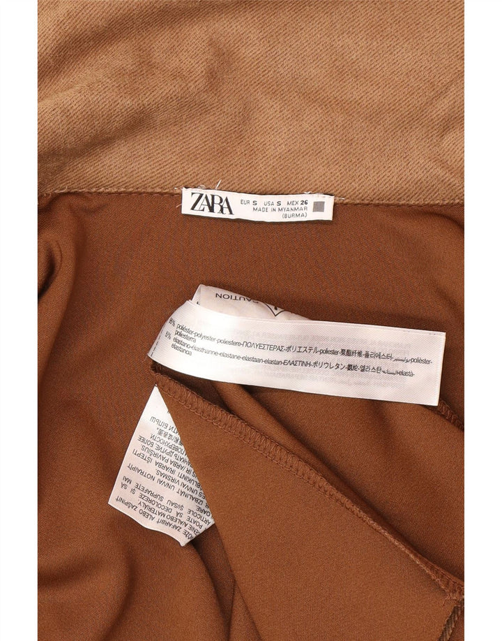 Soprabito aperto oversize da donna Zara UK 10 piccolo poliestere marrone