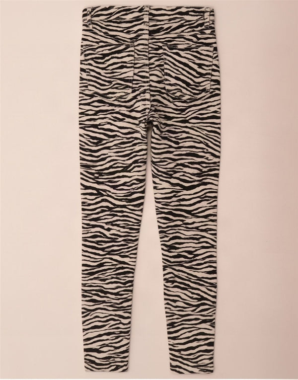 Jeans skinny Trafaluc da donna Zara EU 40 medio W30 L27 nero stampa animalier