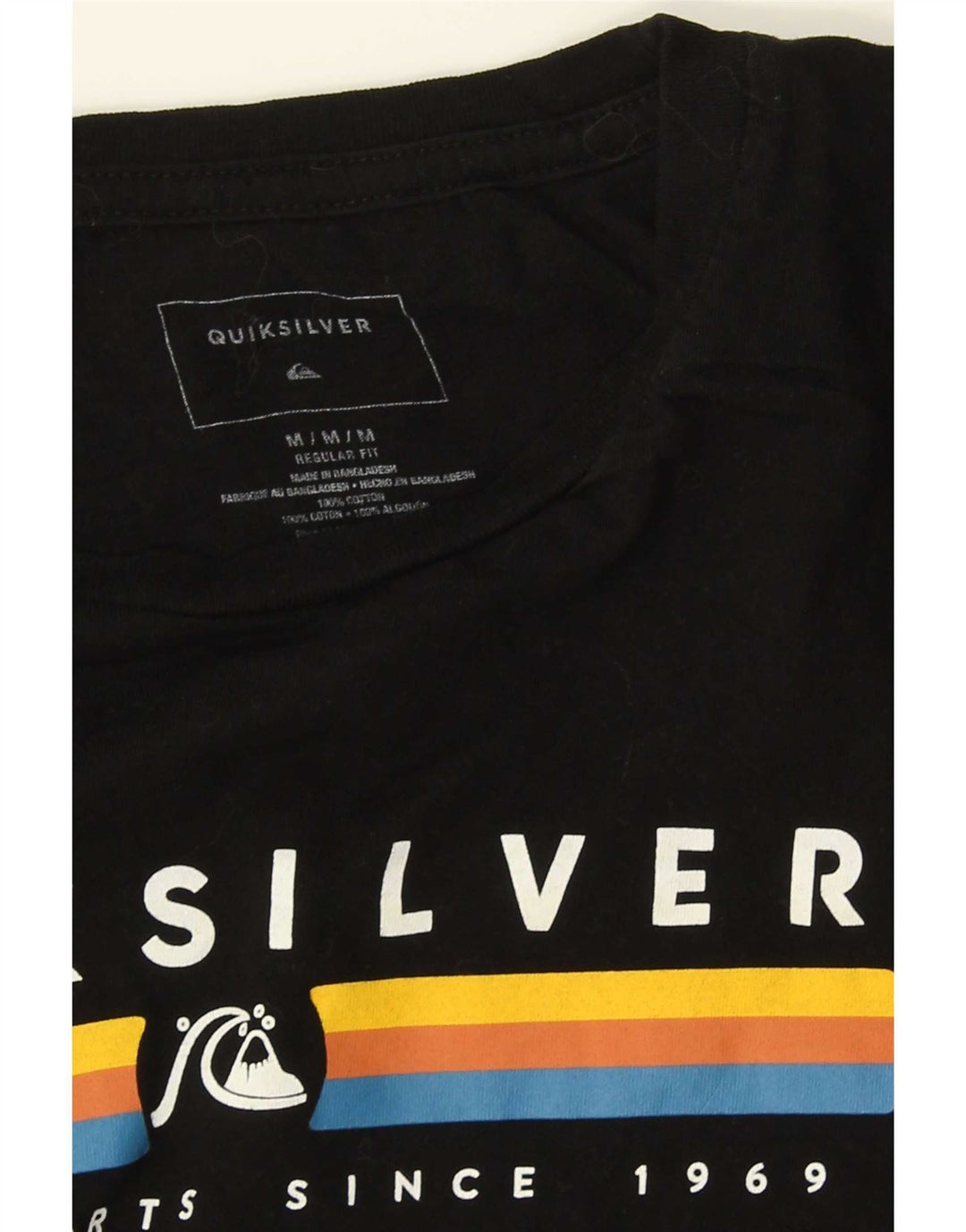 T-shirt grafica da uomo Quiksilver Top in cotone nero medio