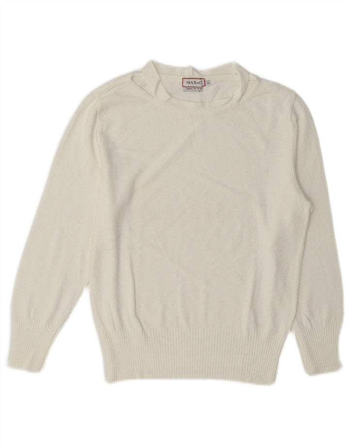 Max & Co. Maglione da donna con scollo a barca UK 12 Medio Bianco