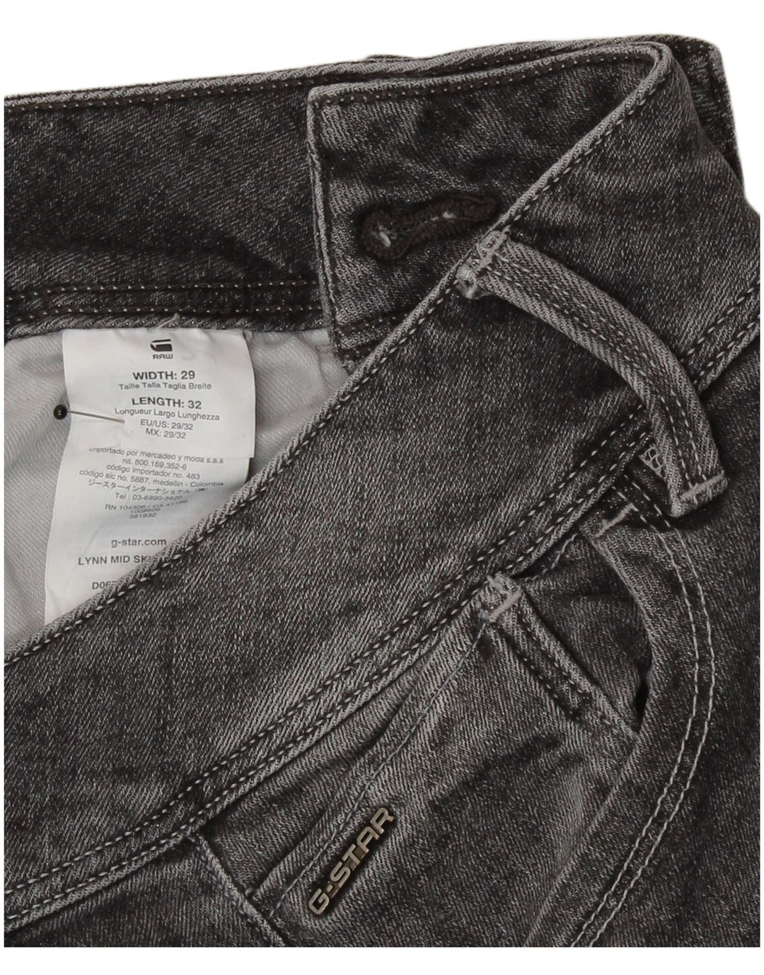 Jeans skinny da donna G-Star W29 L32 cotone grigio
