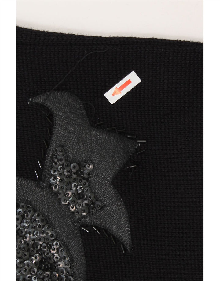 Casamia Maglione cardigan aperto lungo da donna Taglia unica Nero Paisley