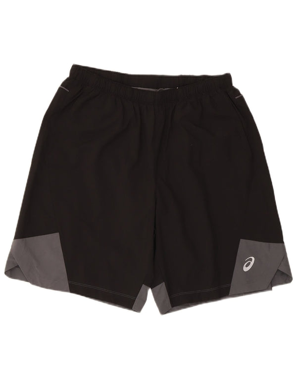 Pantaloncini sportivi da uomo Asics, colore nero medio, in poliestere color block