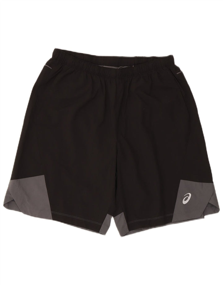 Pantaloncini sportivi da uomo Asics, colore nero medio, in poliestere color block